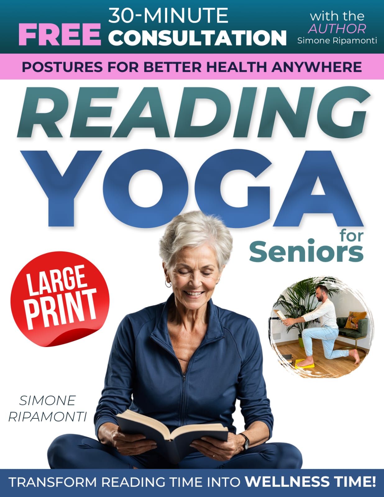 reading posture yoga for seniors with Auramat Method book amazon